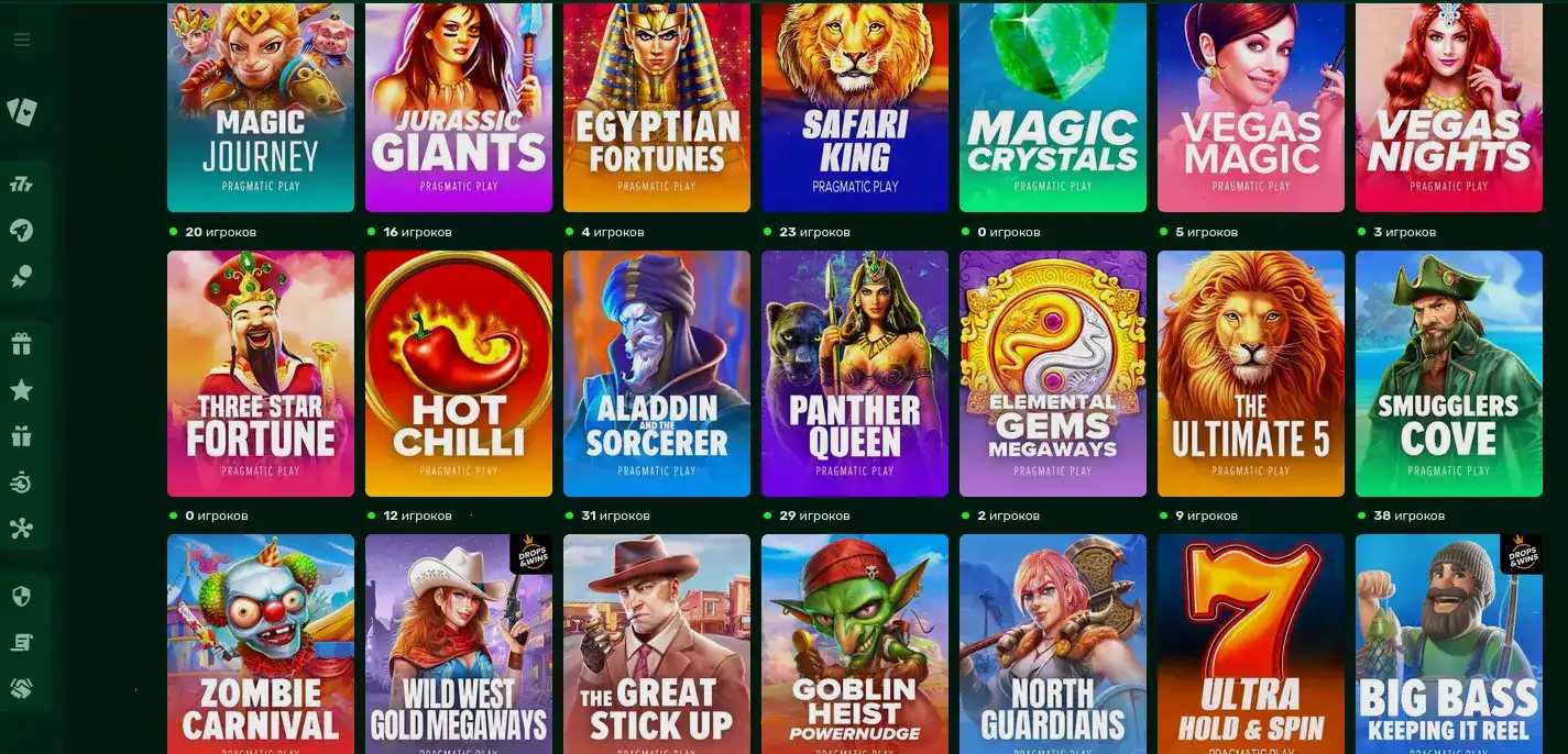 Мобильная версия Jvspin casino